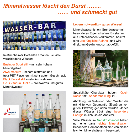 Verbraucherinfo: Mineralwasser
