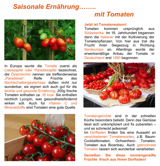 Infos zu Tomaten