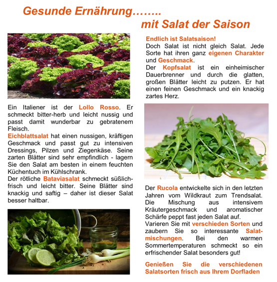 Infos zu Salaten