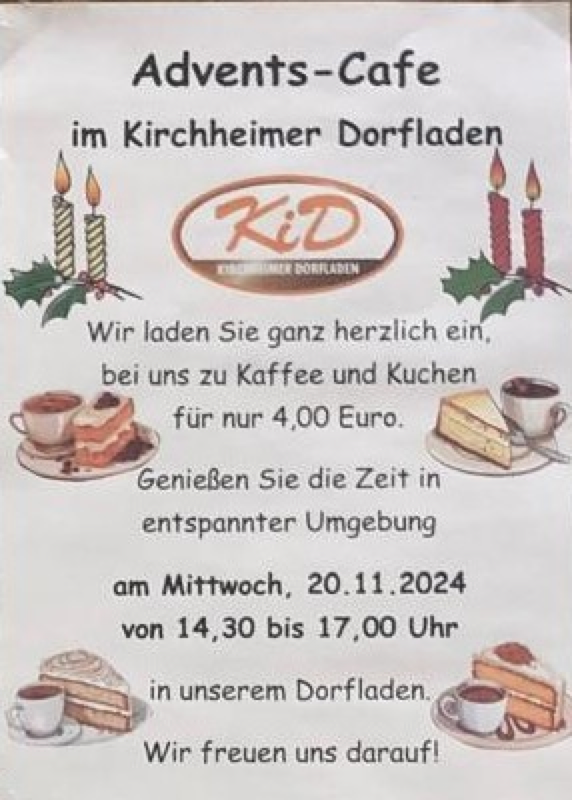 Kaffee und Kuchen am 20.11.2024